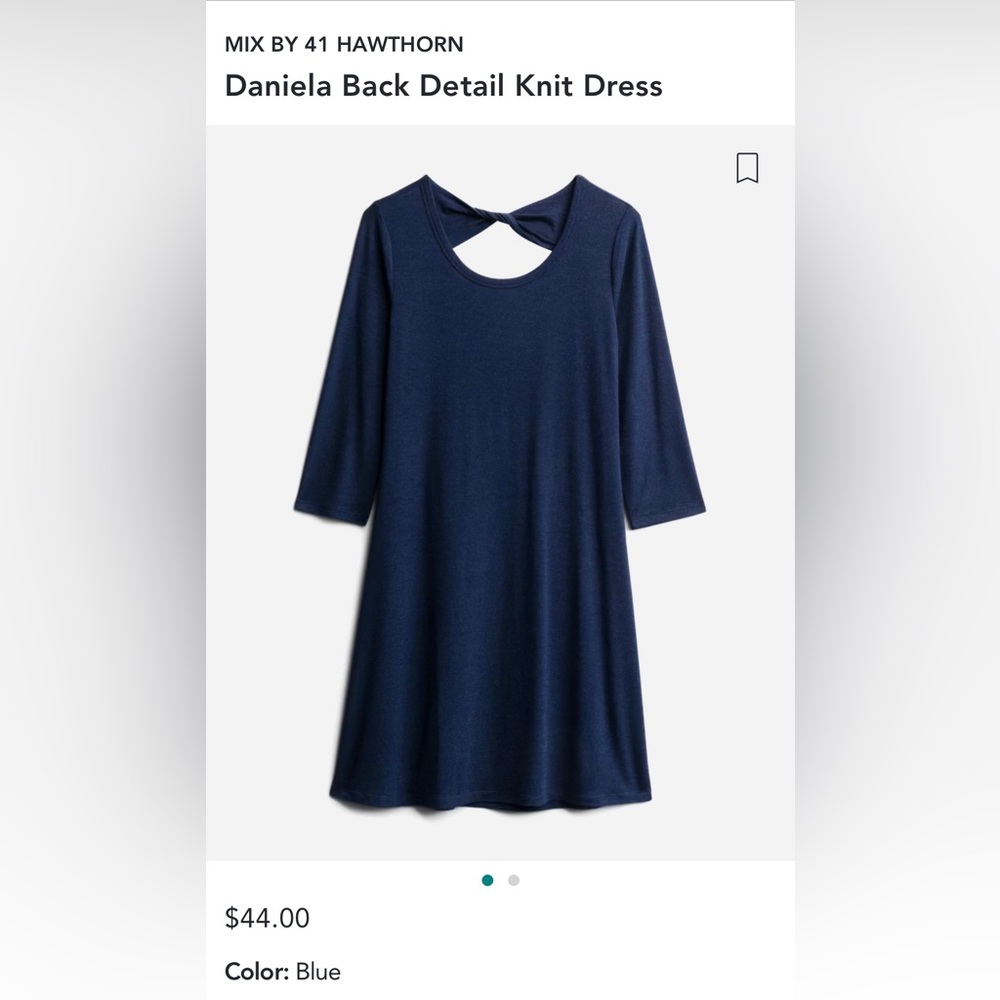 Blue a line shirt dress with keyhole back detail